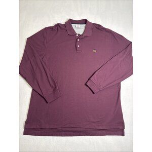 Brooks Brothers Maroon Men’s Performance Polo Long Sleeve Size XL